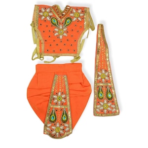 6 pcs  Poshak set for 17&quot; idol . Radha Krishna dress , clothes for deities , janmashtmi , 8.5&quot; dhoti
