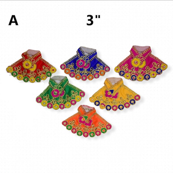 1 pcs  Poshak for Mataji  size 1 1/2" to 3" lehenga,mataji dress,clothes for deities,Navratri,sherawali mata,laxmi,ganesh, laddu gopal dress