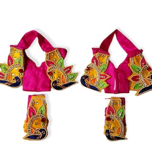 6 pcs dhoti 2" Poshak set for 4" Gaura Nitai idol dresses, clothes for deities, iskon deities ,dhoti 2",kanhaji poshak,Gaura Nitai