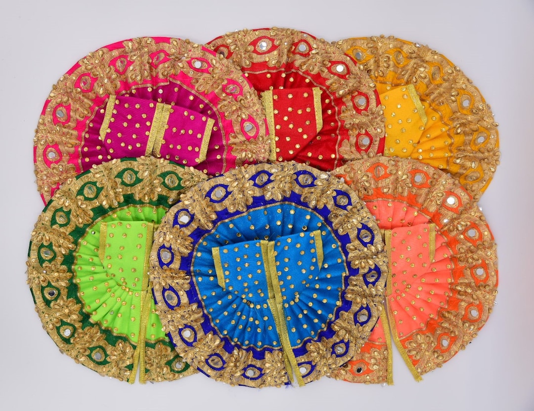 KRISHFEB Soft Fabric Net Kanha Ji Dress with Mukut