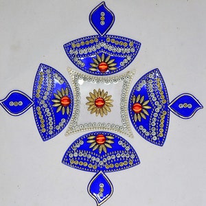 Acrylic  rangoli   size 9&quot; x 9&quot;,home decor, diwali, puja decoration,  house warming, bulk order, Rangoli, diwali decorations,diwali decor