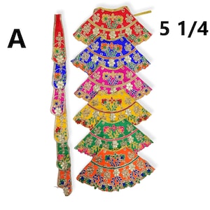 2 pcs  Poshak for Mataji  size 5" to 5.5" lehenga. mataji dress , clothes for deities , Navratri , sherawali mata, 10" mataji dress.