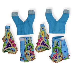 6 pcs Poshak set for 8" idol Dhoti 4",Gaura Nitai idol dresses,clothes for deities,iskon deities,dhoti 4",kanhaji poshak,Gaura Nitai Clothes
