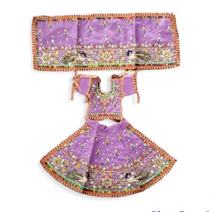 3 pcs  Poshak for Mataji  size 7&quot; lehenga. mataji dress , clothes for deities , Navratri , sherawali mata.