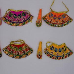 2 pcs  Poshak for Mataji  size 3 1/4&quot; lehenga. mataji dress , clothes for deities, Navratri,sherawali mata ,laxmi, ganesh, laddu gopal dress
