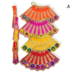 2 pcs  Poshak for Mataji  size 7&quot; to lehenga. mataji dress , clothes for deities , Navratri , sherawali mata, mataji dress.
