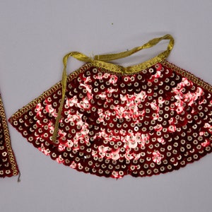 2 pcs  Poshak for Mataji  size 4" lehenga. mataji dress , clothes for deities , Navratri , sherawali mata.