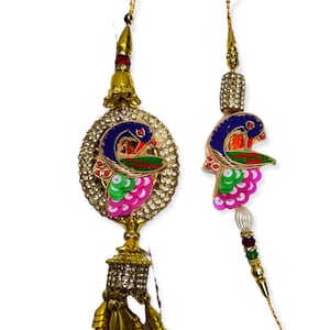 Traditional pair Rakhis for your brothers and bhabhis, Kids rakhi, Toy rakhi, Raksha bandhan .Free gift kumkum rice pouch with all orders.