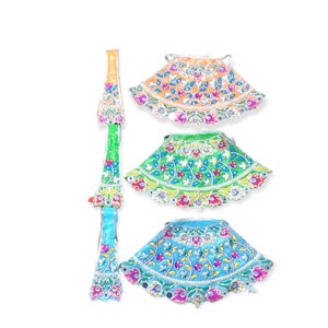 2pcs Mataji&#39;s Poshak size 5&quot; & 6.5&quot; lehenga. mataji dress , clothes for deities , Navratri , sherawali mata. durga