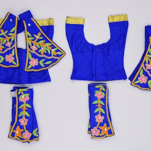 6 pcs Poshak set for 8" to 9" Gaura Nitai idol dresses, clothes for deities, iskon deities ,kanhaji poshak,Gaura Nitai Clothes