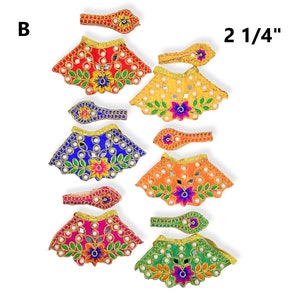 2 pcs Mataji Poshak Lehenga Set: Velvet Deity Dress (2-2.5 inch)