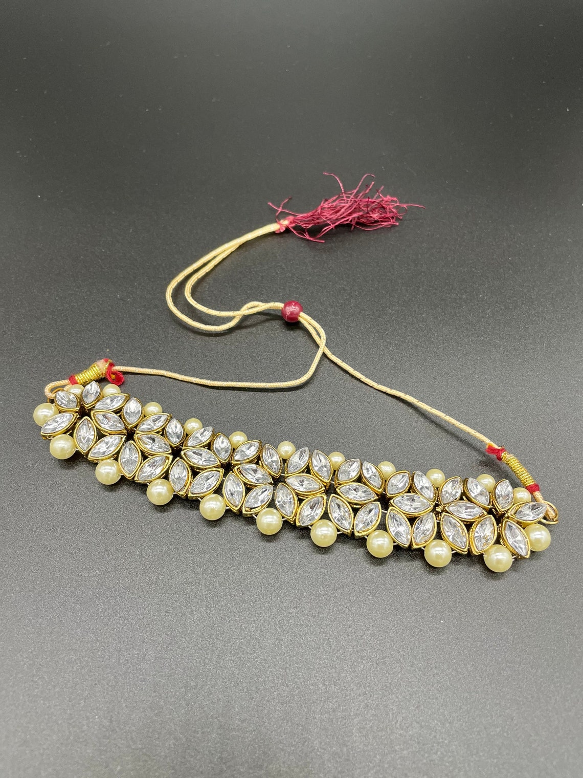 Traditional Indian Kundan Choker Choker Necklace Handmade Etsy