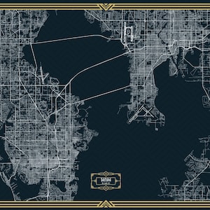 Carte dessinée à la main de Tampa Bay | Saint-Pétersbourg