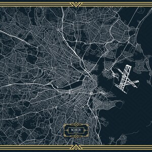 Hand Drawn Map of Boston