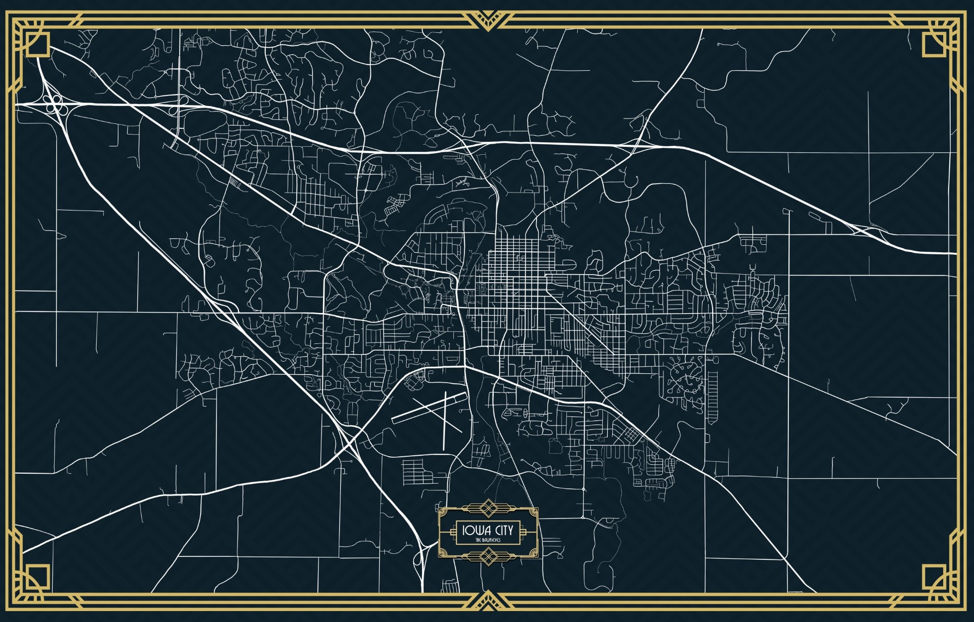 Map Of Iowa City Hand Drawn Map Of Iowa City | Etsy