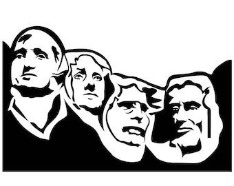 Mt. Rushmore President SVG / SVG Cut File / Car Decal SVG / Instant Download / Printable vector clip art / Silhouette & Cricut