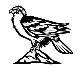 Hawk SVG / SVG Cut File / Car Decal SVG / Instant Download / Printable vector clip art / Silhouette & Cricut / Black