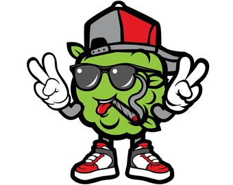 Marijuana Mascot SVG / SVG Cut File / Car Decal SVG / Instant Download / Printable vector clip art / Silhouette & Cricut / Black