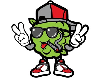 Marijuana Mascot SVG / SVG Cut File / Car Decal SVG / Instant Download / Printable vector clip art / Silhouette & Cricut / Black