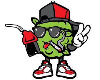 Marijuana Mascot 2 SVG / SVG Cut File / Car Decal SVG / Instant Download / Printable vector clip art / Silhouette & Cricut / Black