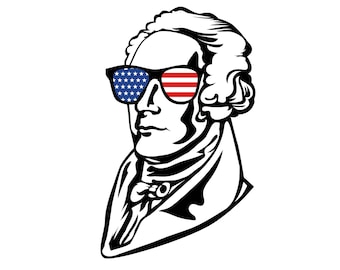 Patriotic Alexander Hamilton 4th of July / SVG Cut File / Car Decal SVG / Instant Download / Printable vector clip art / Silhouette & Cricut