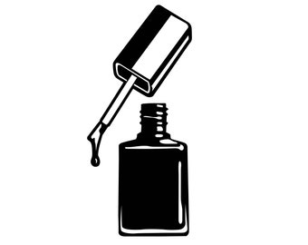 Nagellack Maniküre SVG / SVG Cut File / Auto Aufkleber SVG / Instant Download / Druckbare Vektor Clip Art / Silhouette & Cricut / Schwarz