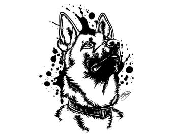 German Shepherd / German Shepherd SVG / SVG Cut File / Car Decal SVG / Instant Download / Printable vector clip art / Silhouette & Cricut