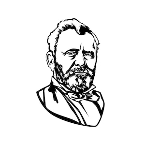 Puede incluir: Ilustración en blanco y negro de un hombre con barba completa y pajarita. El retrato es un busto, que muestra la cabeza y los hombros del sujeto. La imagen es un diseño gráfico simple.