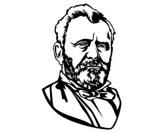 Ulysses S. Grant  / SVG Cut File / Car Decal SVG / Instant Download / Printable vector clip art / Silhouette & Cricut