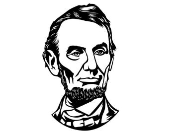 Abraham Lincoln / Abraham Lincoln SVG / SVG Cut File / Car Decal SVG / Instant Download / Printable vector clip art / Silhouette & Cricut