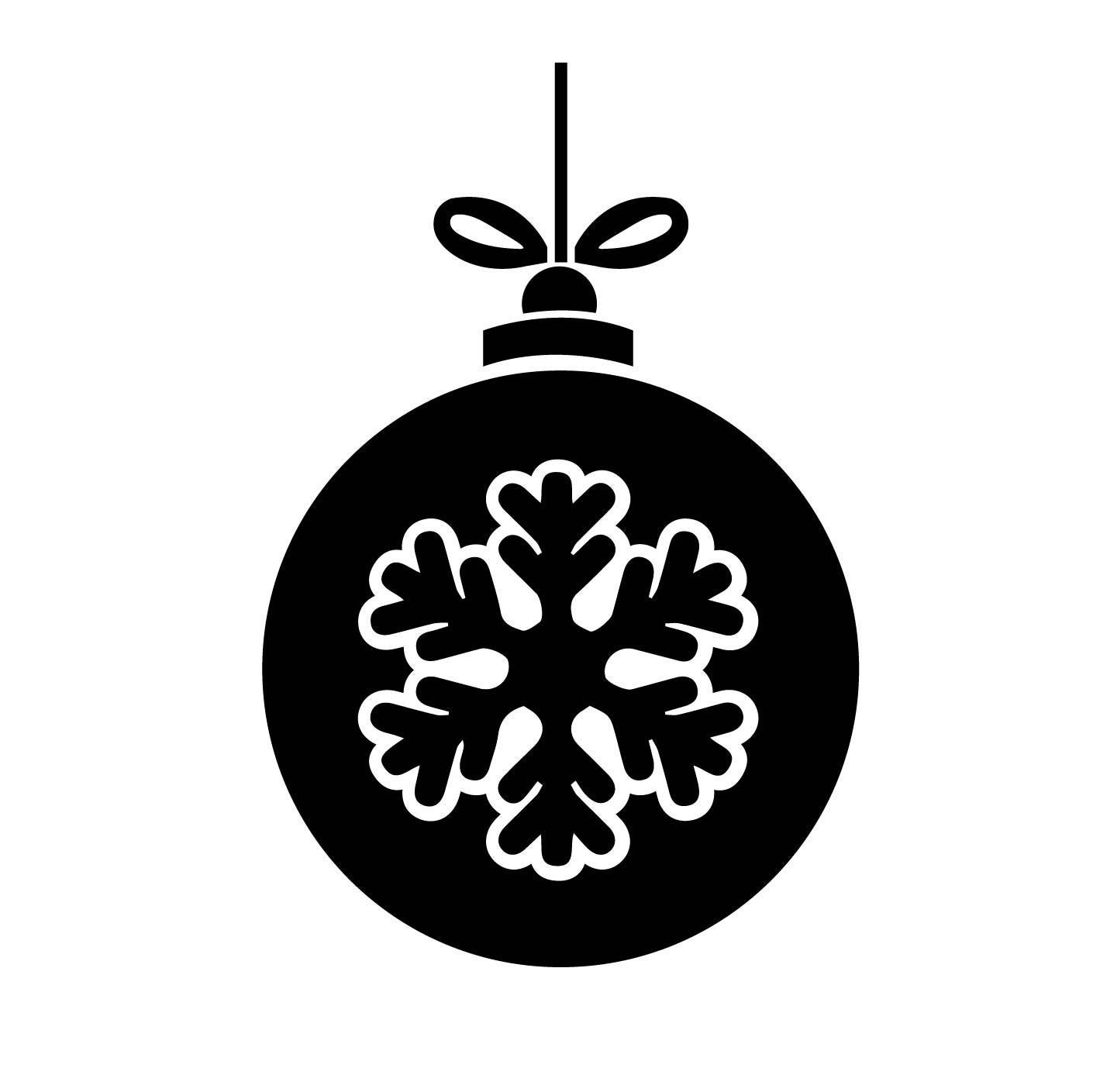 Christmas Ball Ornament SVG / Cut File / Car Decal SVG / Instant Download /  Printable vector clip art / Silhouette \u0026 Cricut / Black, image size:1410x1409