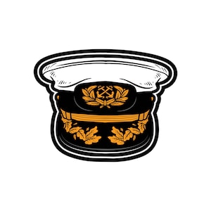 Captain Hat SVG / SVG Cut File / Car Decal SVG / Instant Download / Printable vector clip art / Silhouette & Cricut / Black