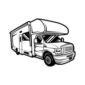 Camper Van SVG / SVG Cut File / Car Decal SVG / Instant Download / Printable vector clip art / Silhouette & Cricut