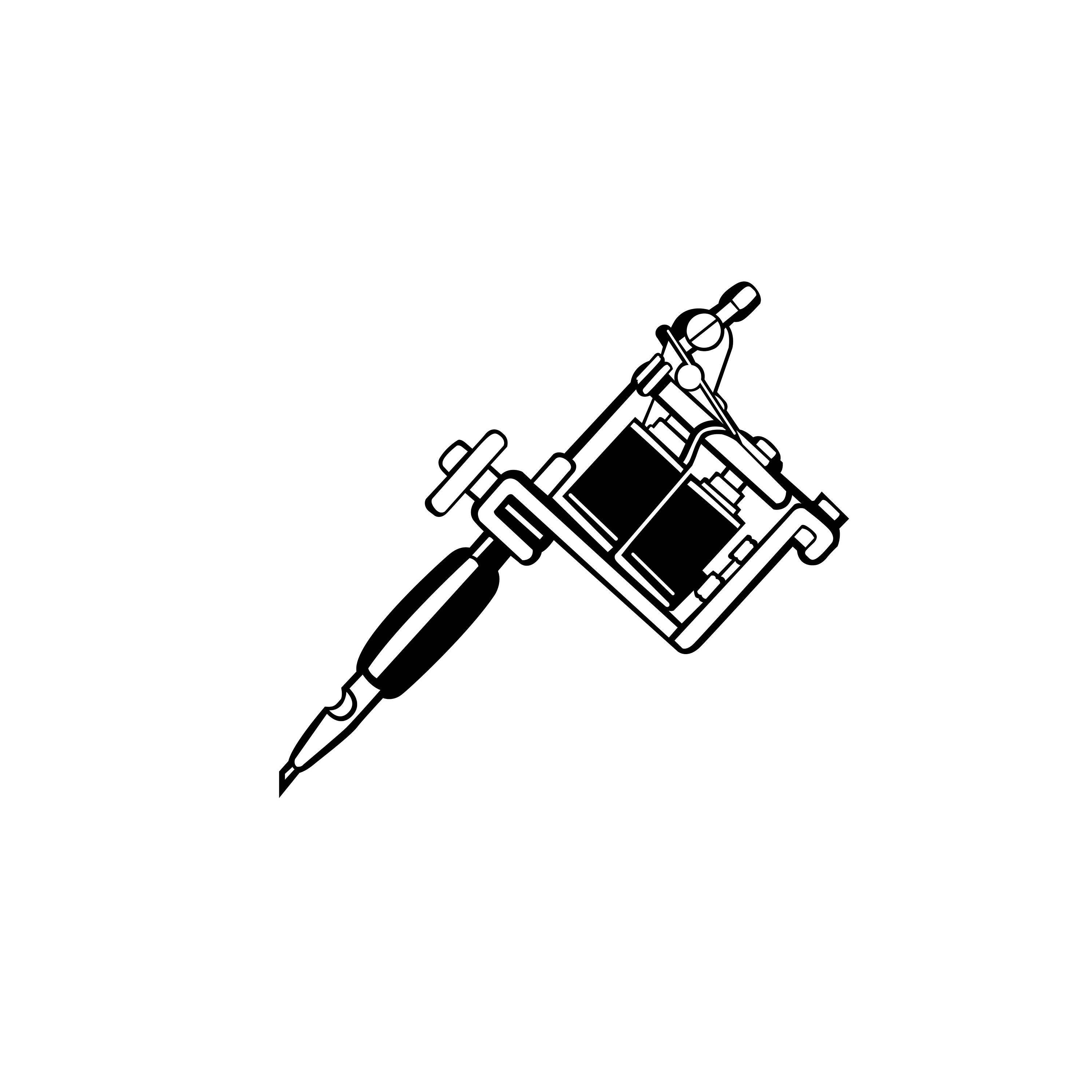 Tattoo Machine vector illustration BW Stock Vector  Adobe Stock