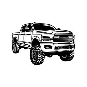 Pickup Truck 3 / Pickup Truck SVG / SVG Cut File / Car Decal SVG / Instant Download / Printable vector clip art / Silhouette & Cricut