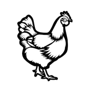 Poulet SVG / fichier coupe SVG / sticker voiture SVG / téléchargement immédiat / clipart vectoriel imprimable / Silhouette & Cricut