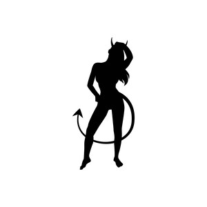 Devil 2 SVG / SVG Cut File / Car Decal SVG / Instant Download / Printable vector clip art / Silhouette & Cricut / Negro