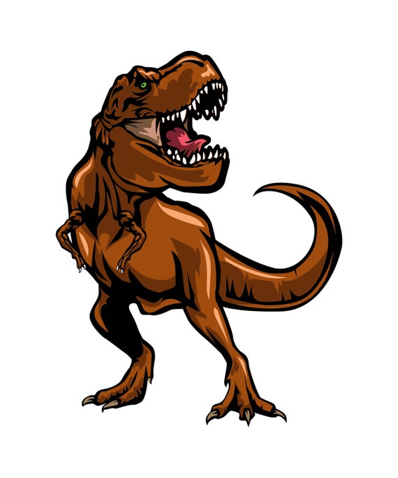 T Rex Dinosaur Cartoon Standing PNG & SVG Design For T-Shirts