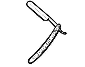 Rasiermesser / Barbier / Rasiermesser SVG / SVG Cut File / Auto Aufkleber SVG / Sofort Download / Druckbare Vektor Clip Art / Silhouette & Cricut