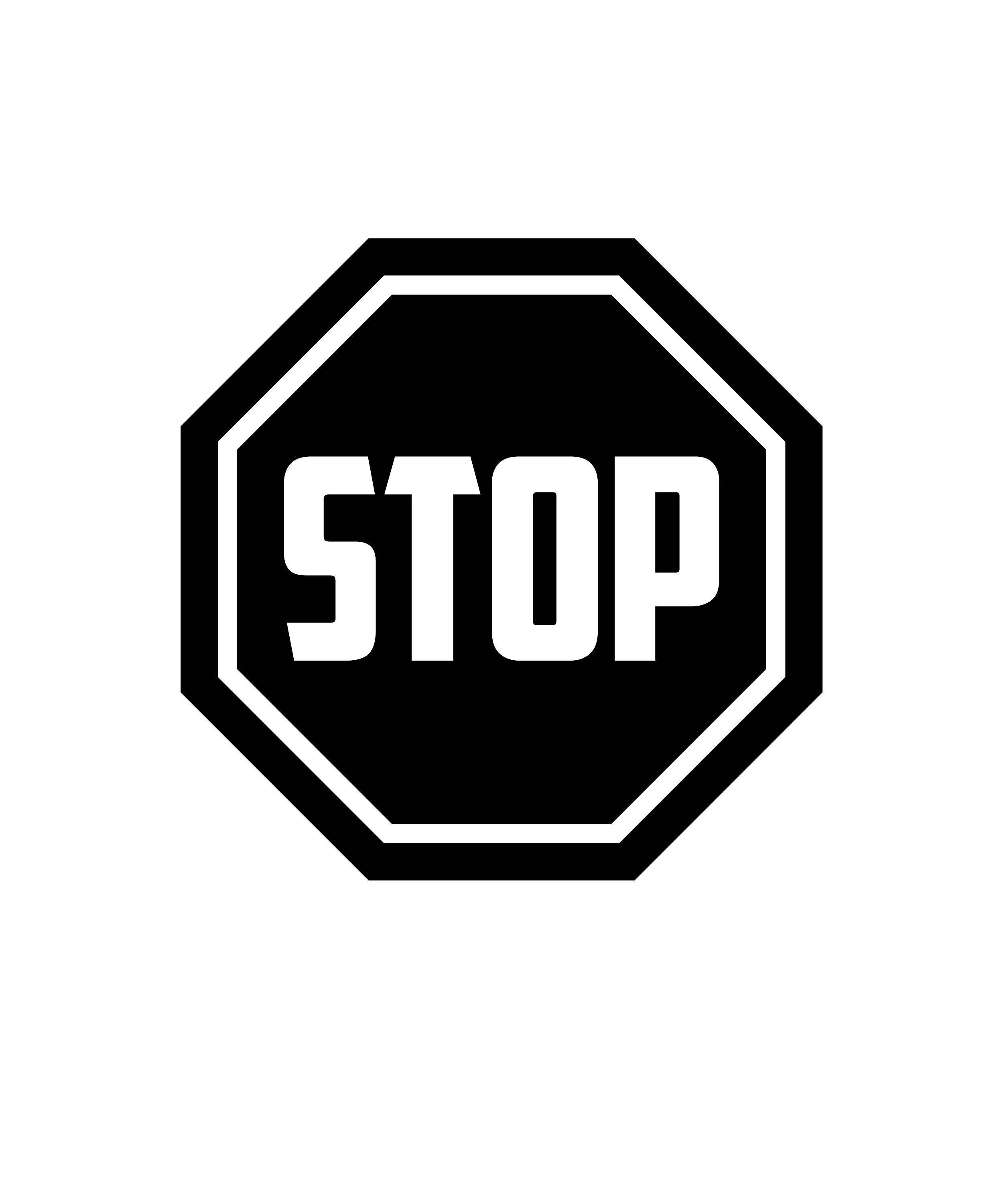 Stop Sign Clip Art Black And White