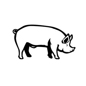 Pig SVG / SVG Cut File / Car Decal SVG / Instant Download / Printable vector clip art / Silhouette & Cricut