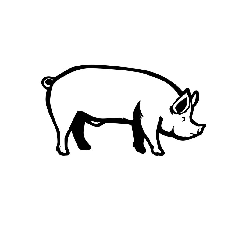 Pig SVG / SVG Cut File / Car Decal SVG / Instant Download / image 1