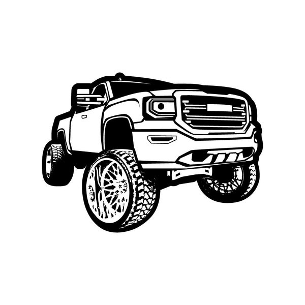 Pickup Truck 2 / Pickup Truck SVG / SVG Cut File / Car Decal SVG / Instant Download / Printable vector clip art / Silhouette & Cricut