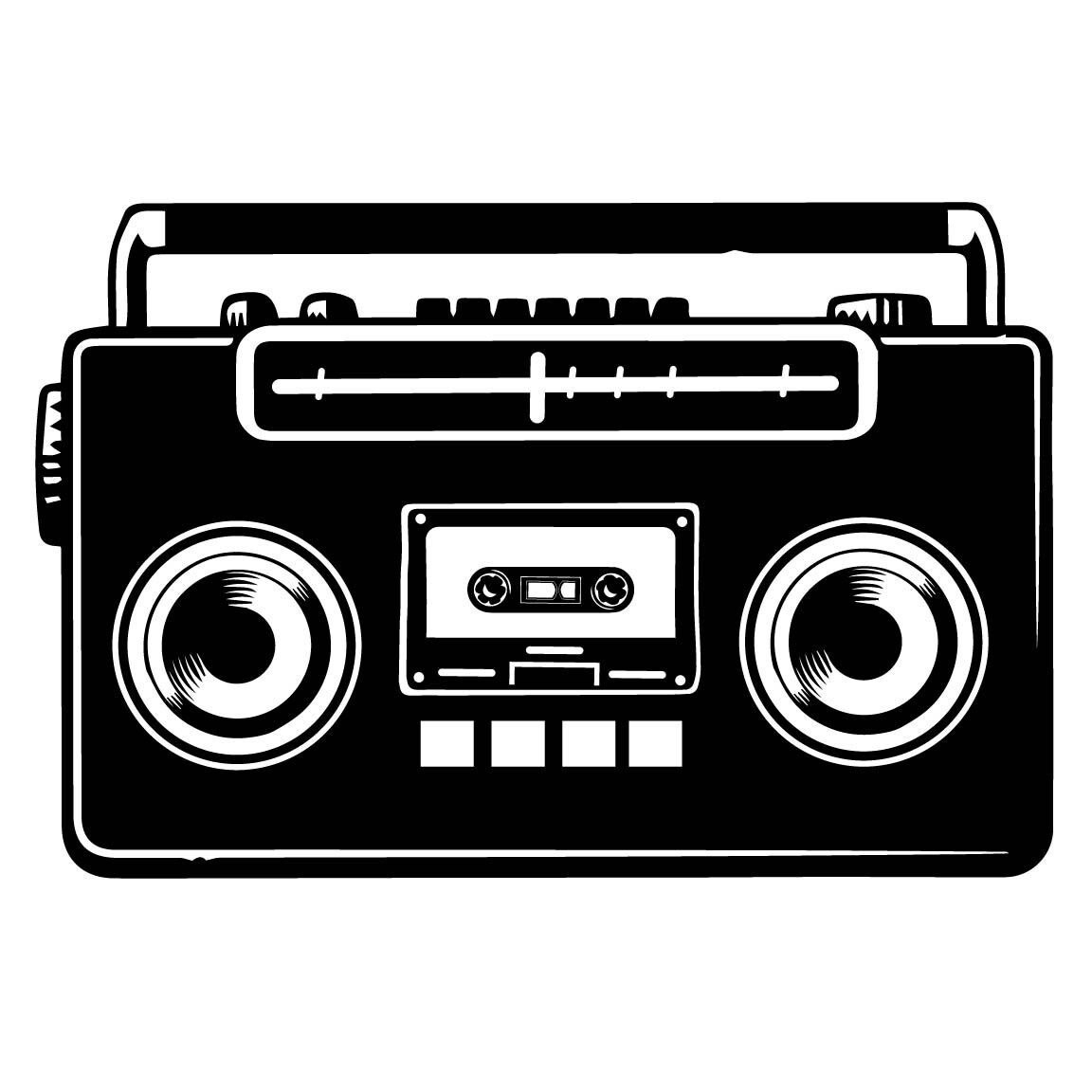 Car Radio Clipart Black And White