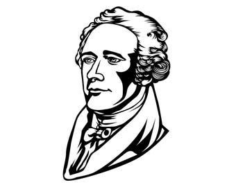 Alexander Hamilton  / SVG Cut File / Car Decal SVG / Instant Download / Printable vector clip art / Silhouette & Cricut