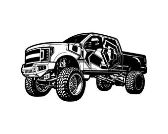 Pickup Truck 6 SVG Cut File, Car Decal (Digital Download)
