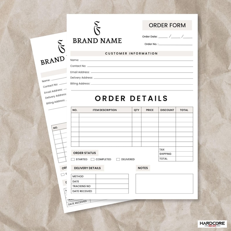 Order Form Corporate Business / Order Form Template / Receipt File ...
