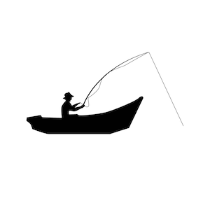 Fishing SVG / SVG Cut File / Car Decal SVG / Instant Download / Printable vector clip art / Silhouette & Cricut