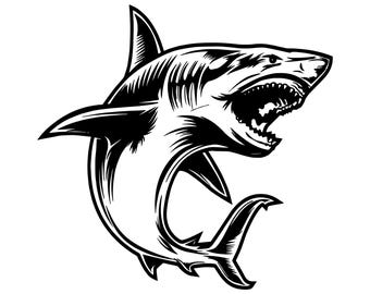 Shark 7 SVG / SVG Cut File / Car Decal SVG / Instant Download / Printable vector clip art / Silhouette & Cricut