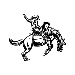 Vaquero SVG / Archivo de corte SVG / Calcomanía para auto SVG / Descarga instantánea / Imágenes prediseñadas vectoriales imprimibles / Silhouette y Cricut